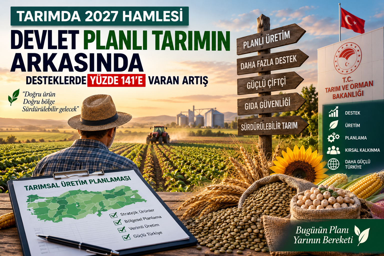 Tarımda 2027 planlı üretim destekleri, çiftçi, stratejik ürünler ve tarımsal üretim planlaması
