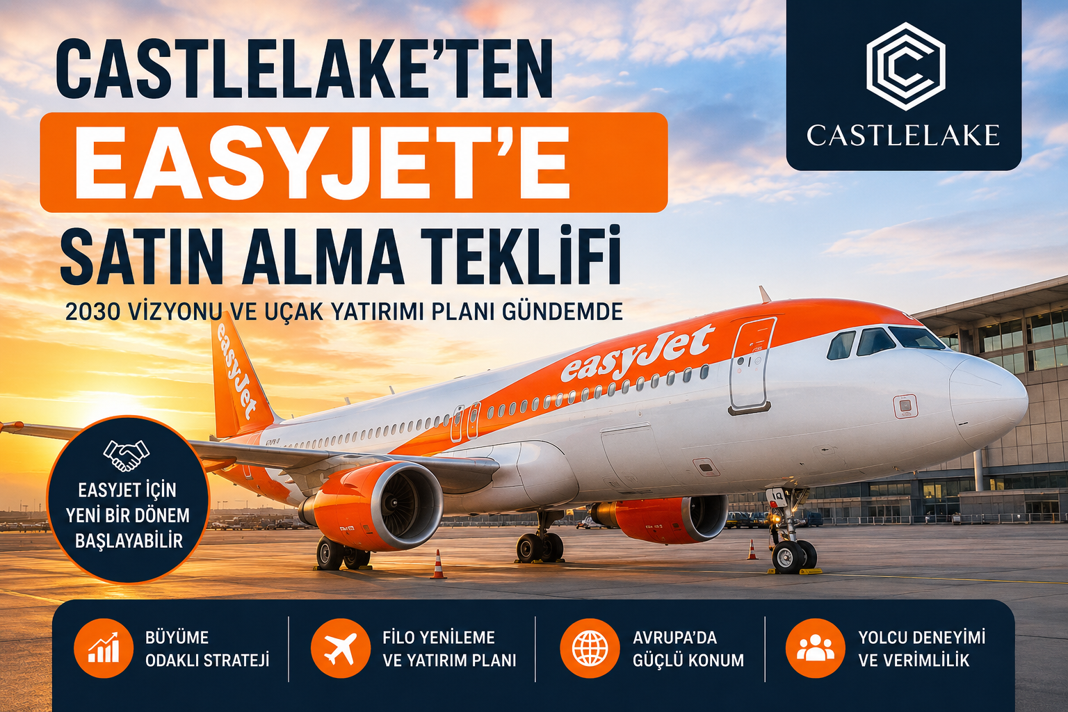 Castlelake easyJet satın alma teklifi ve easyJet uçakları