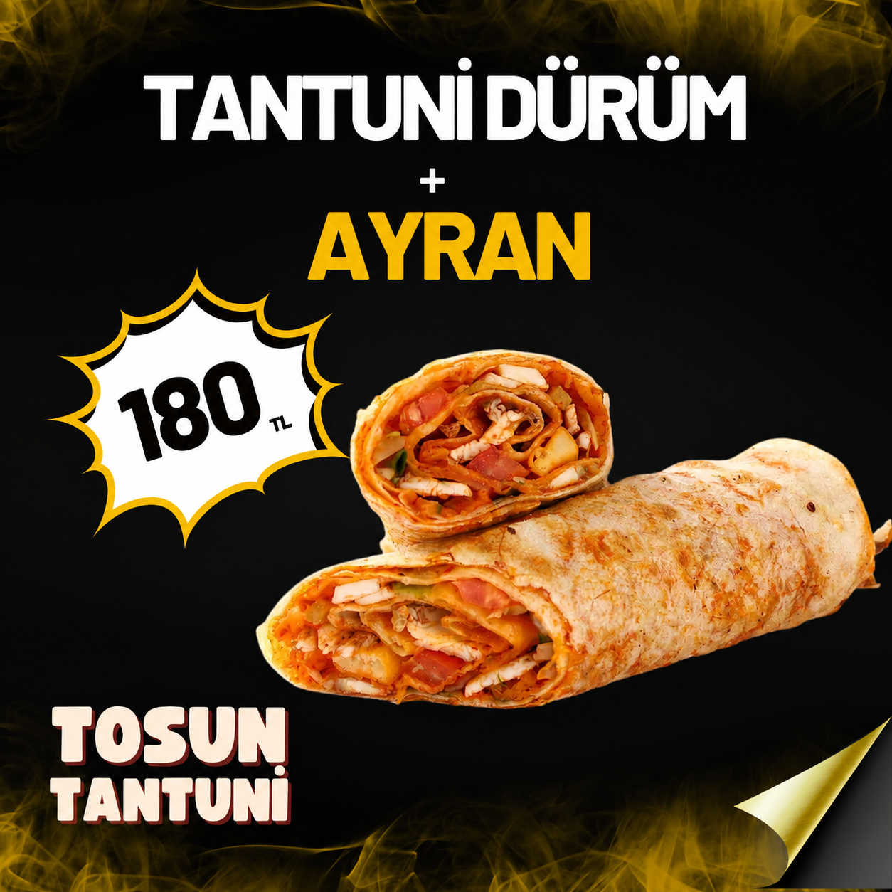 Tantuni dürüm ayran kampanyası Tosun Tantuni